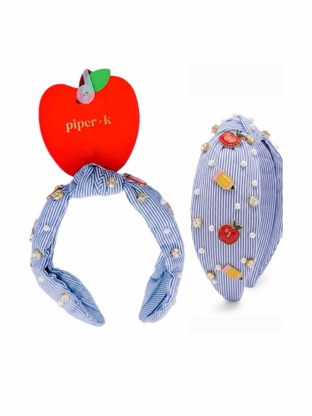 NWT ⚜️🍎✏️⚜️ Piper K Gorgeous Beaded Apple & Pencil Headband